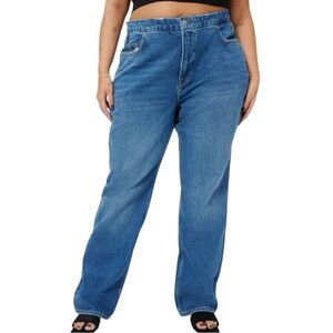 Good American Good '90s Lowered Belt Loop Jeans size 20 Broken In Relaxed Fit